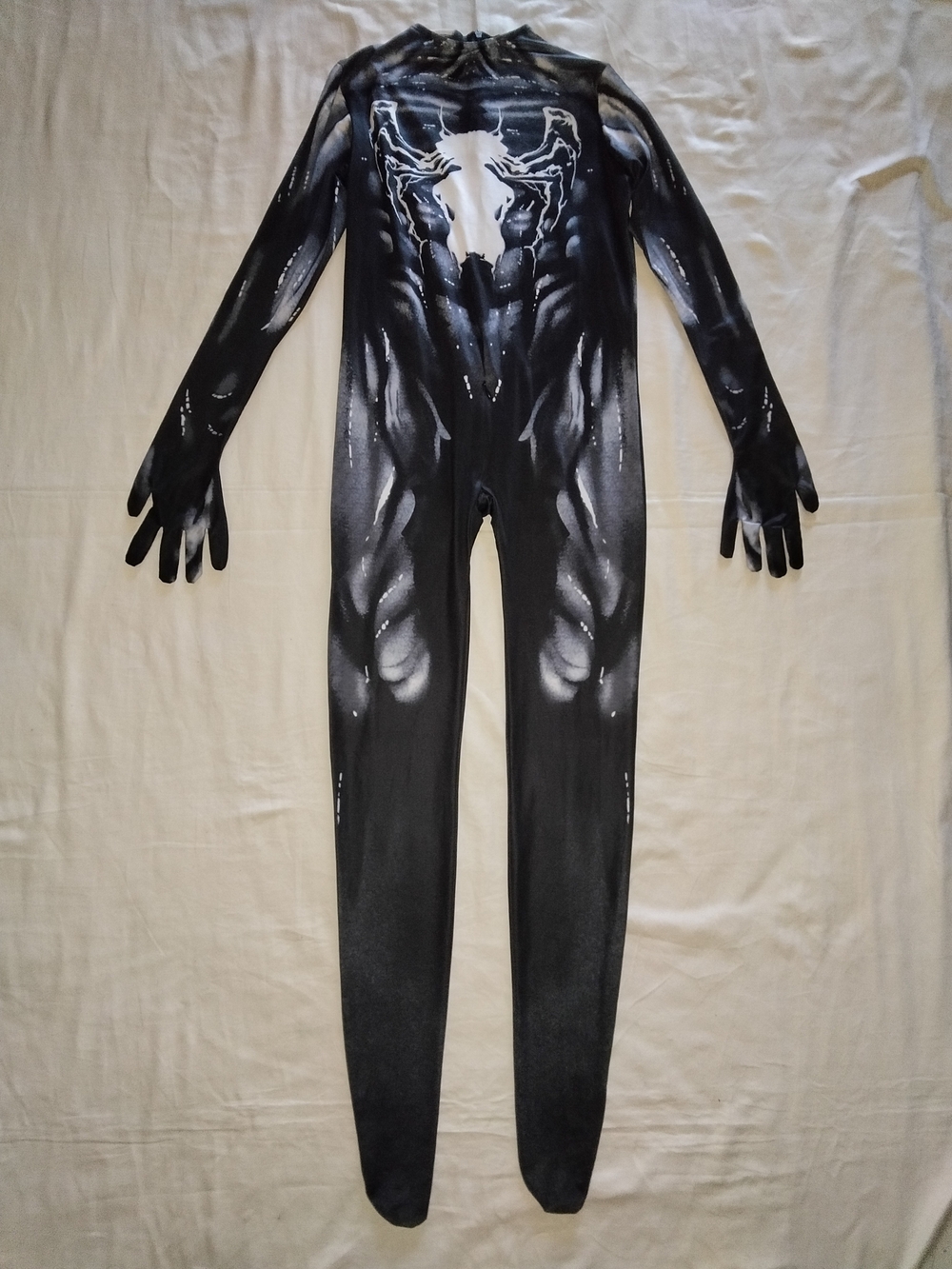 Source Unknown Black and White Skeleton Graphic Kids Jumpsuit